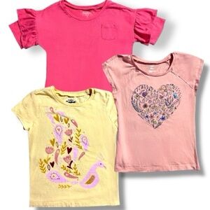 Oshkosh Kids Girls Size 7 Short Sleeve Tshirt Bundle Lot of 3 Tops